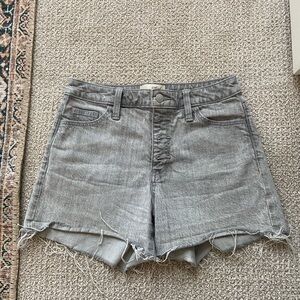 Universal Thread Grey Wash Vintage Midi Button Fly Denim Jean Shorts